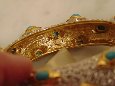 Kenneth Jay Lane Faux Turquoise Crystal Bracelet