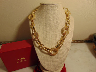 Kenneth Jay Lane Gold Chain Link And Circle Necklace