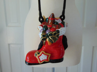 Handcrafted Wooden Red Christmas Stocking Timmy Woods Purse