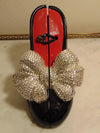 Timmy Woods Black High Heel Purse With A Crystal Bow
