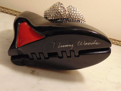 Timmy Woods Black High Heel Purse With A Crystal Bow
