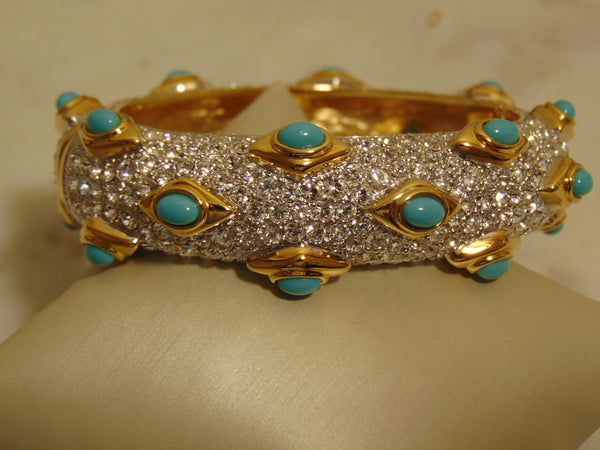 Kenneth Jay Lane Faux Turquoise Crystal Bracelet