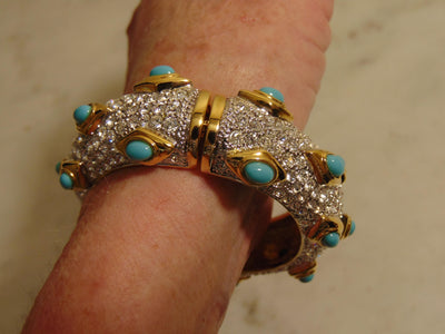 Kenneth Jay Lane Faux Turquoise Crystal Bracelet
