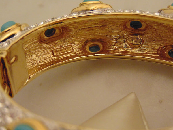 Kenneth Jay Lane Faux Turquoise Crystal Bracelet