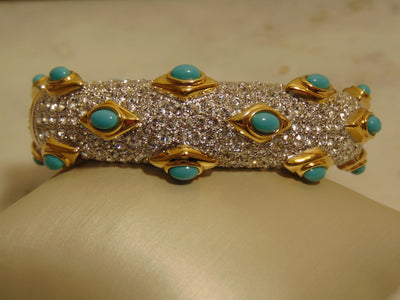 Kenneth Jay Lane Faux Turquoise Crystal Bracelet