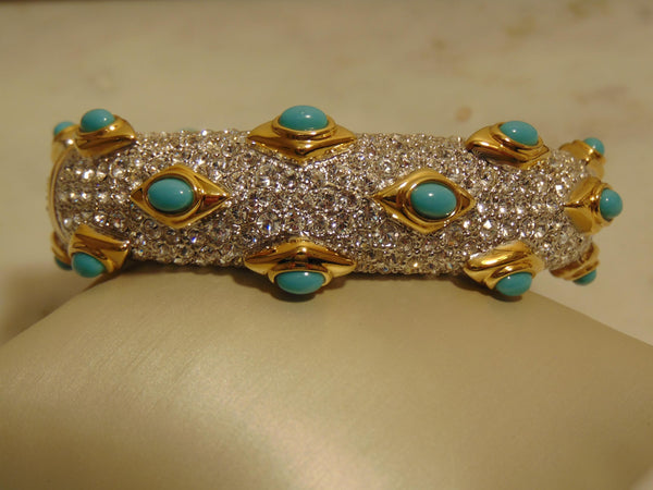 Kenneth Jay Lane Faux Turquoise Crystal Bracelet
