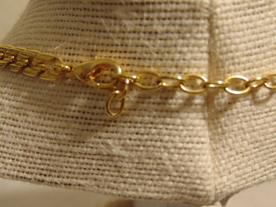 Kenneth Jay Lane Animal Print Black And White Enameled Gold Tone Chain Choker
