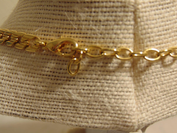 Kenneth Jay Lane Animal Print Black And White Enameled Gold Tone Chain Choker