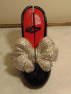 Timmy Woods Black High Heel Purse With A Crystal Bow